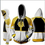 Power Rangers White Zip Up Hoodie Jacket