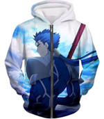 Fate Stay Night Fate Stay Night Lancer Blue Spearman of the Wind Cool Zip Up Hoodie