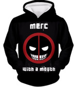 Deadpool Hoodie - Deadpool Graphic Merch With a Mouth Black Hoodie