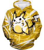 Pokemon Hoodie - Pokemon Raichu Cool Graphic Yellow Hoodie