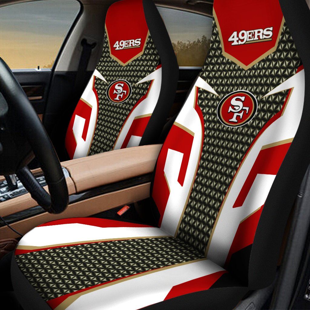 HOT NFL Team San Francisco 49ers Red-White 3D Seat Car Cover2