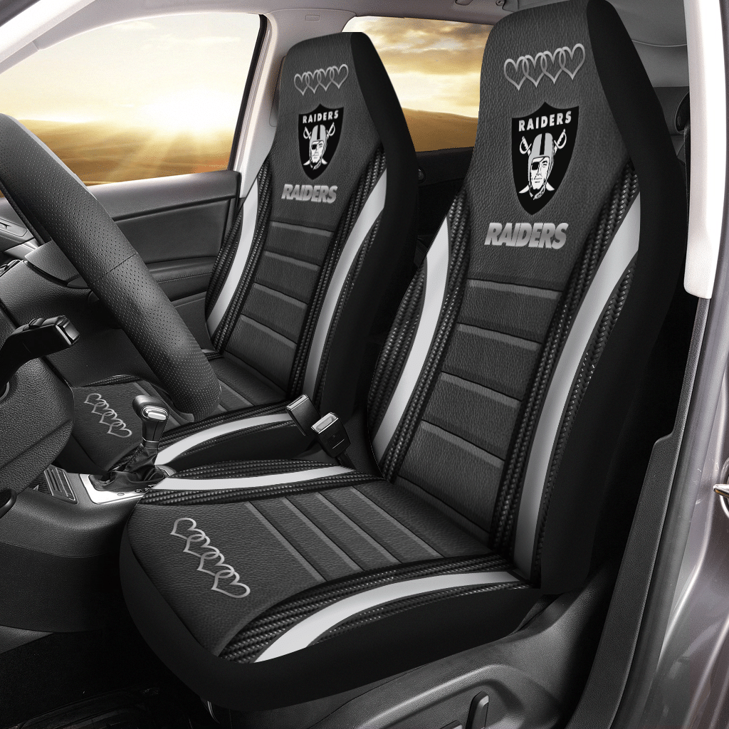 HOT NFL Team Las Vegas Raiders Black Color 3D Seat Car Cover1