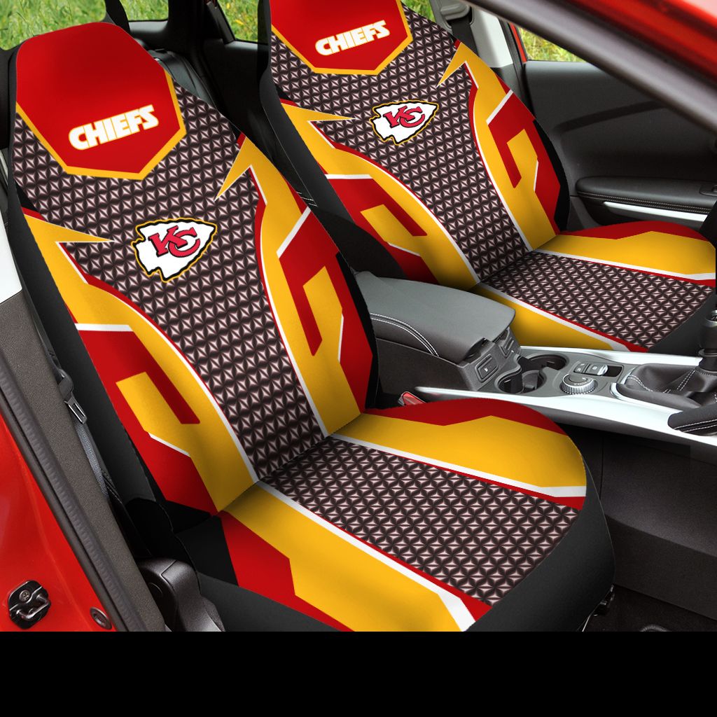 HOT NFL Team Kansas City Chiefs Red 3D Seat Car Cover1