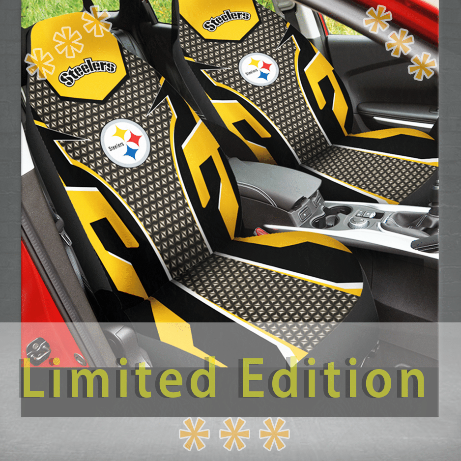 HOT NFL Team Pittsburgh Steelers Yellow 3D Seat Car Cover2