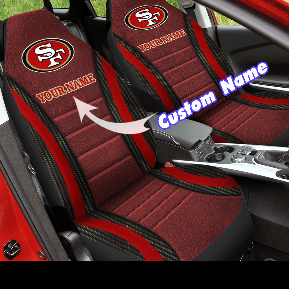 HOT NFL Team San Francisco 49ers Custom Name 3D Seat Car Cover2