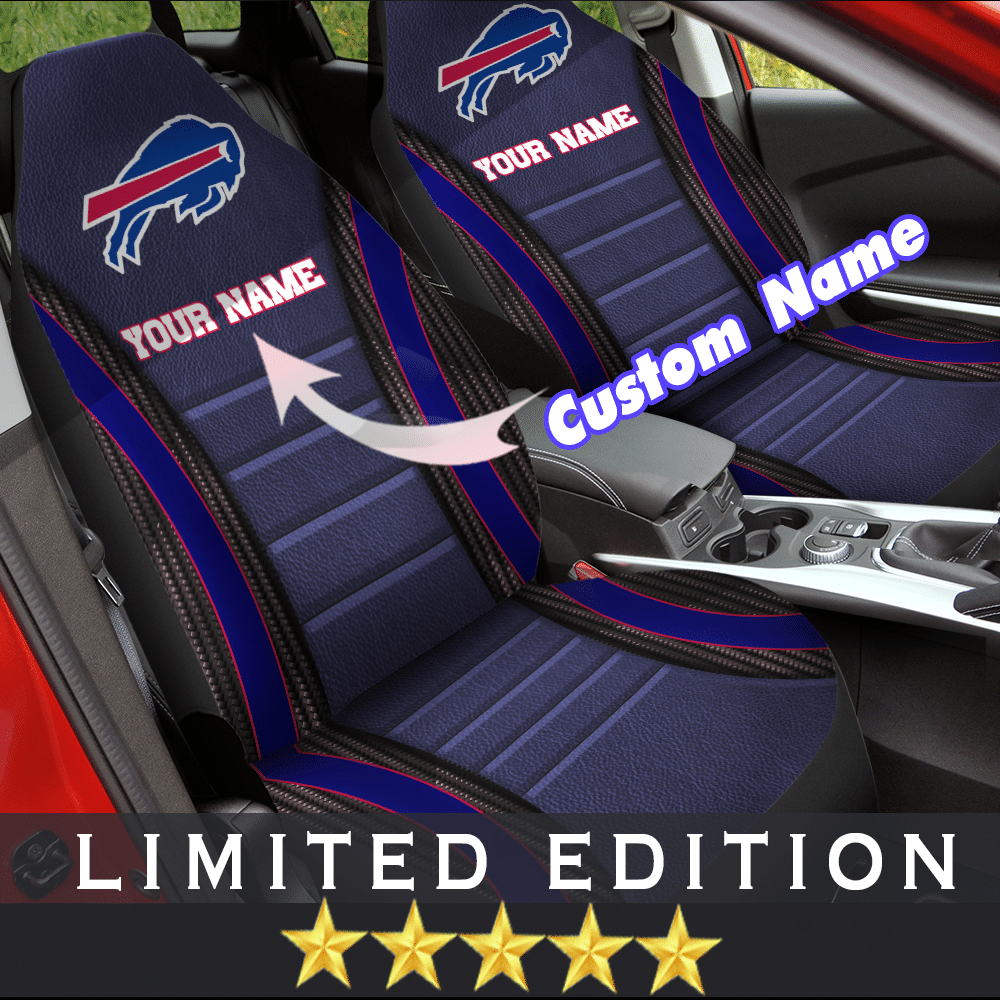 HOT NFL Team Buffalo Bills Navy Custom Name 3D Seat Car Cover2