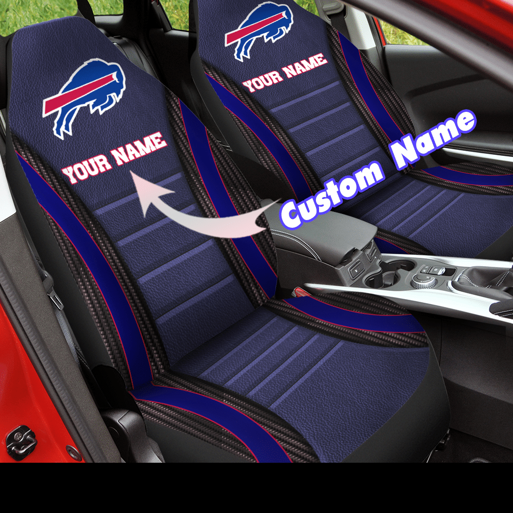 HOT NFL Team Buffalo Bills Navy Custom Name 3D Seat Car Cover1