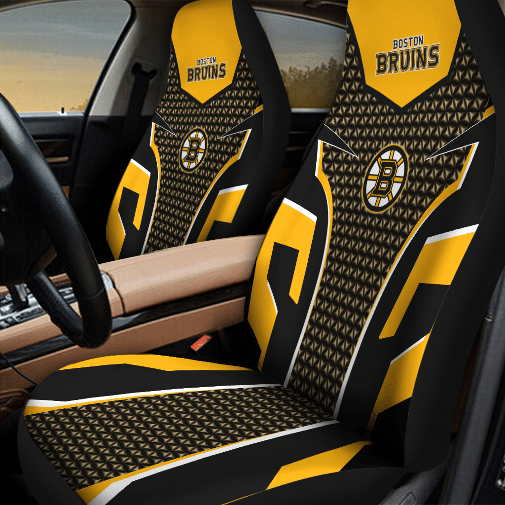 HOT NHL Team Boston Bruins Yellow 3D Seat Car Cover1