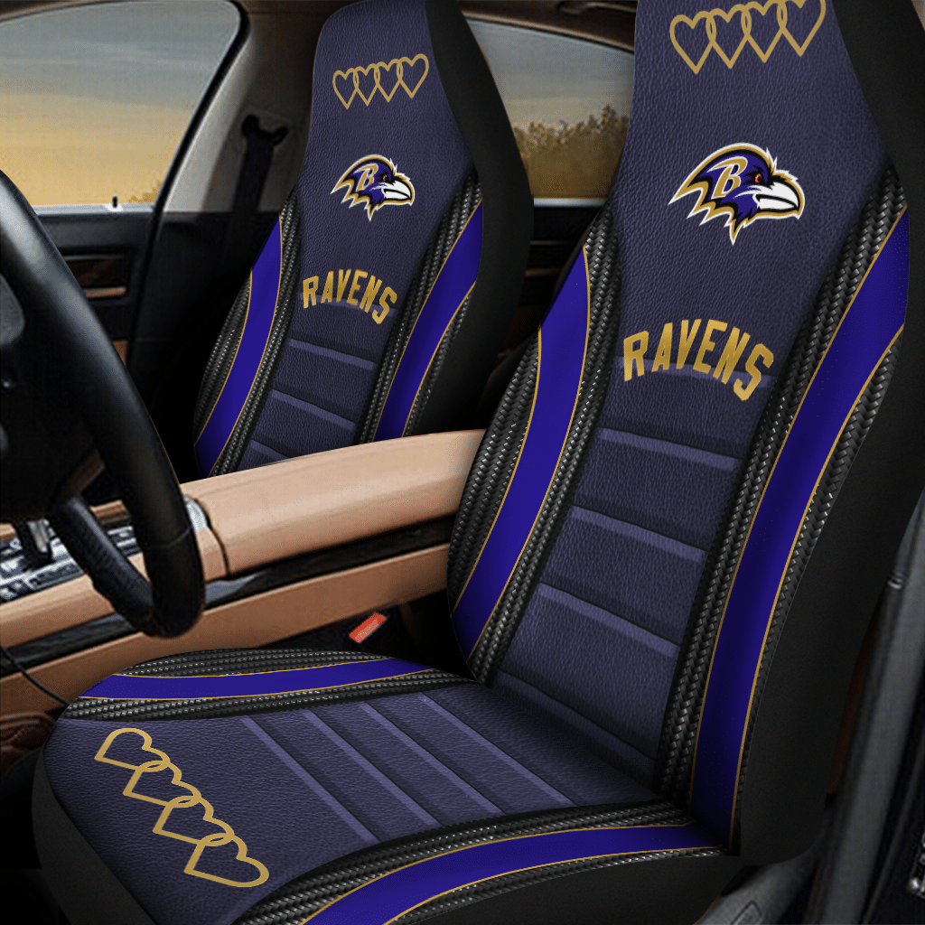HOT NFL Team Baltimore Ravens Purple 3D Seat Car Cover1