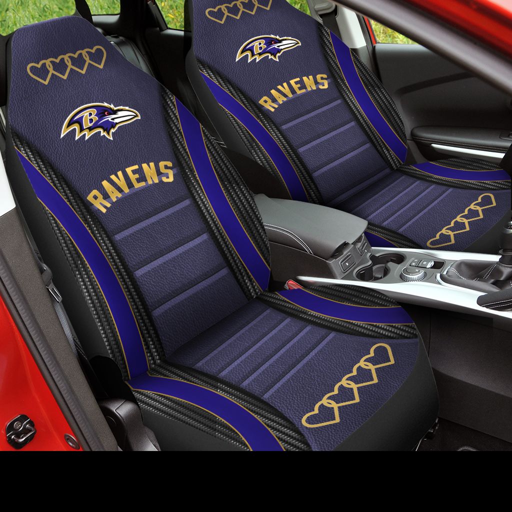 HOT NFL Team Baltimore Ravens Purple 3D Seat Car Cover2