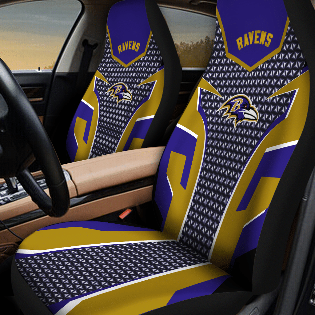 HOT NFL Team Baltimore Ravens Purple-Brown 3D Seat Car Cover1