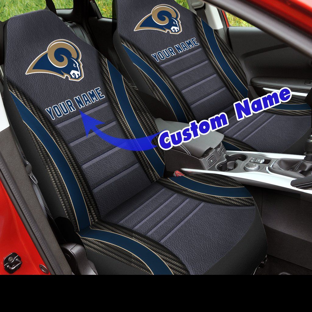 HOT NFL Team Los Angeles Rams Custom Name 3D Seat Car Cover2