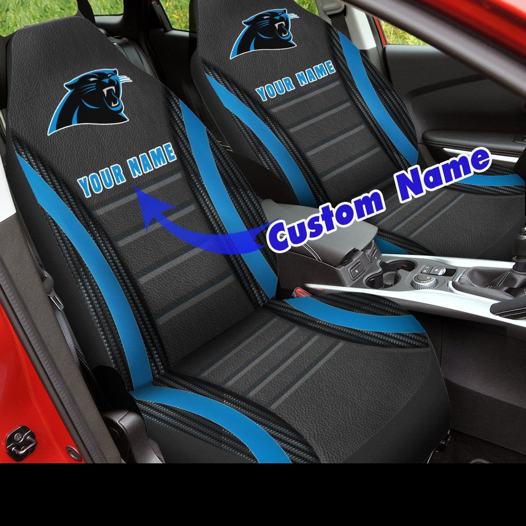 HOT NFL Team Carolina Panthers Custom Name 3D Seat Car Cover1