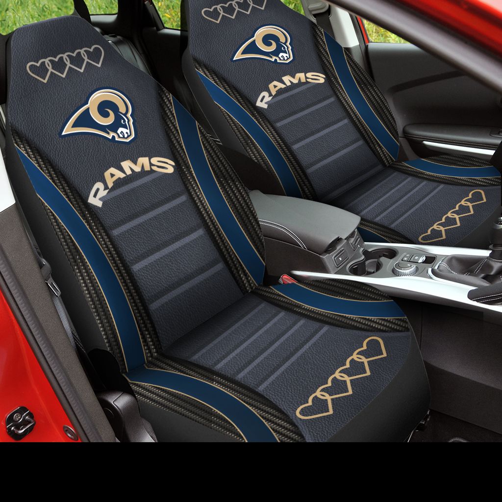 HOT NFL Team Los Angeles Rams Grey 3D Seat Car Cover2