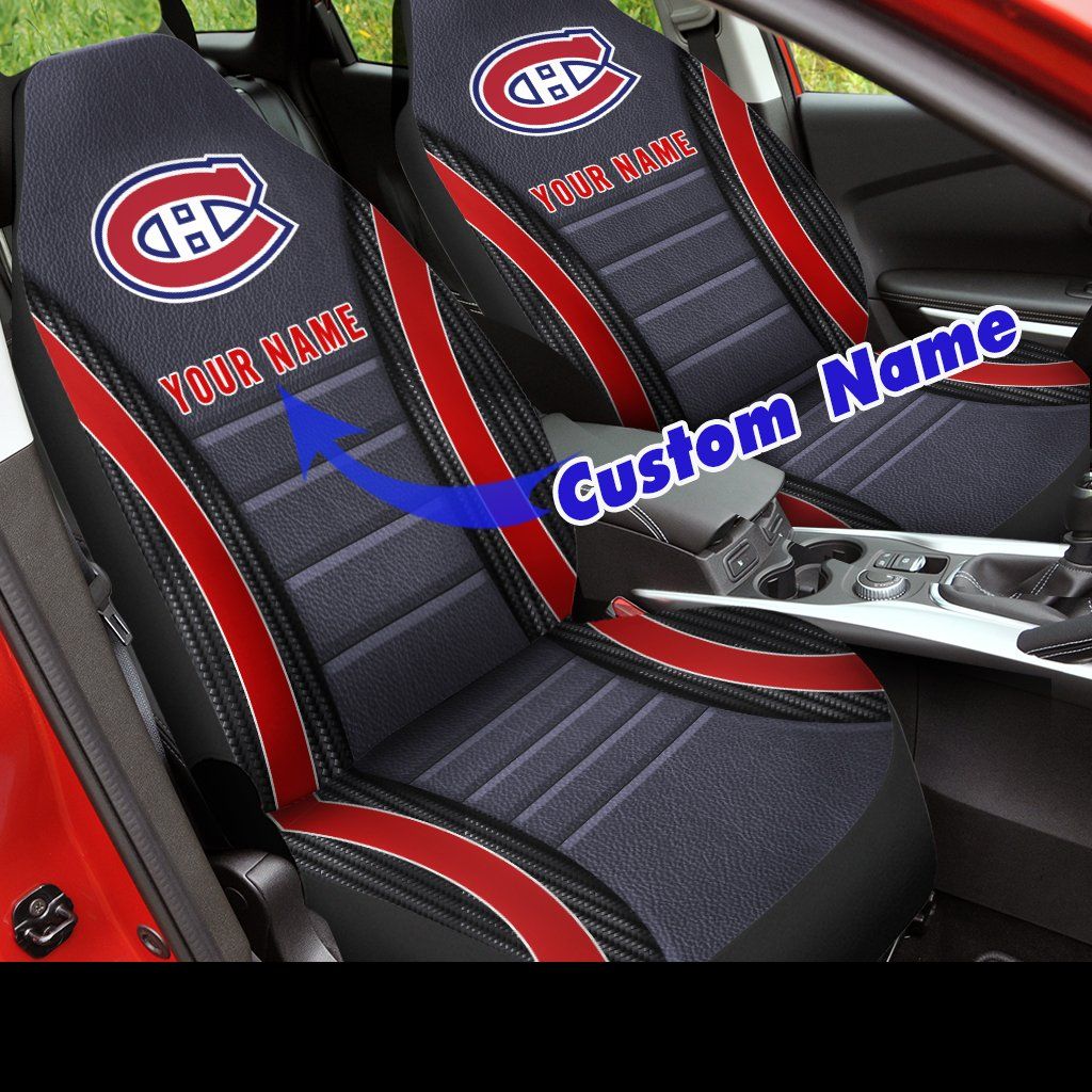 HOT NHL Team Montreal Canadiens Custom Name 3D Seat Car Cover1