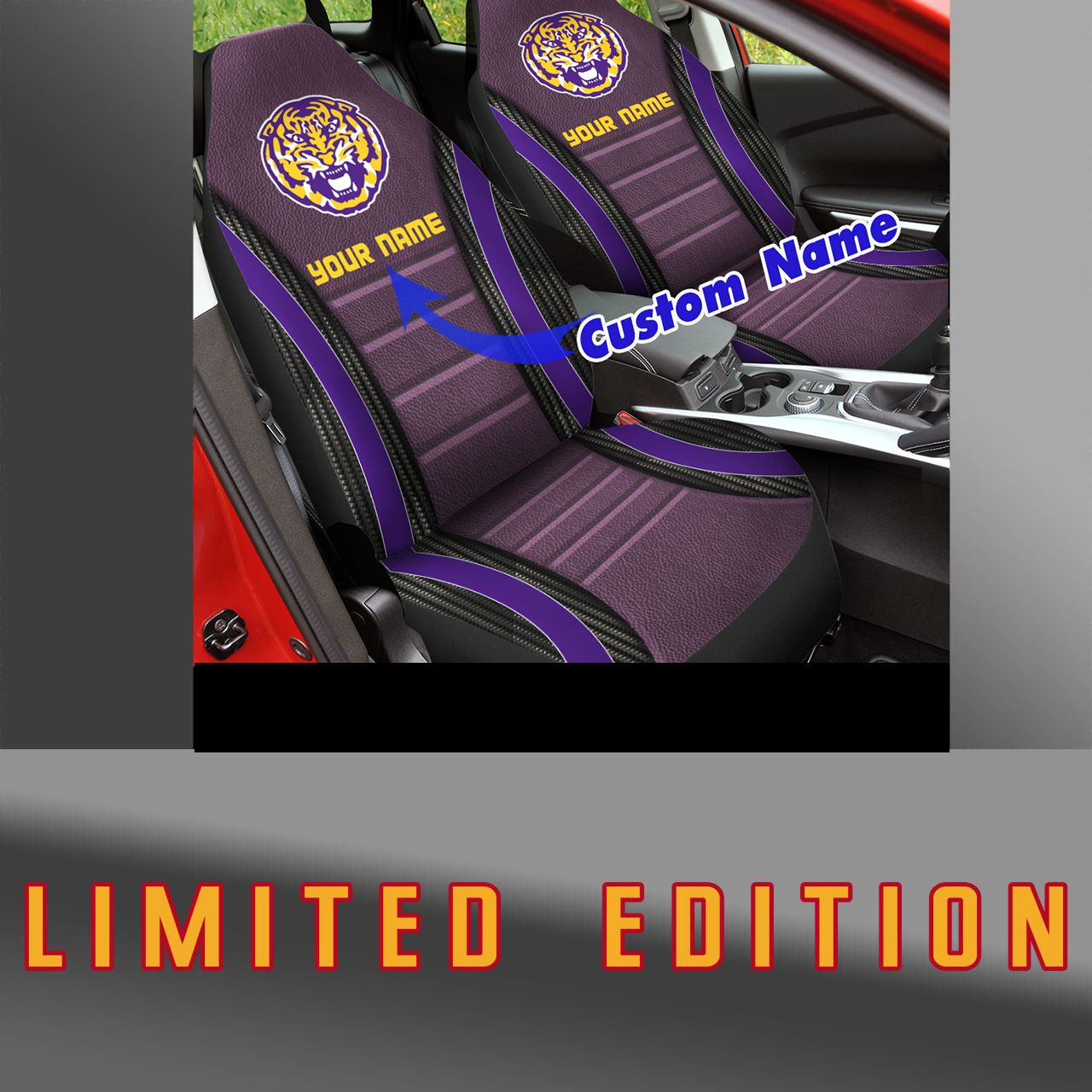 HOT NCAA Team LSU Tigers and Lady Tigers 3D Seat Car Cover2