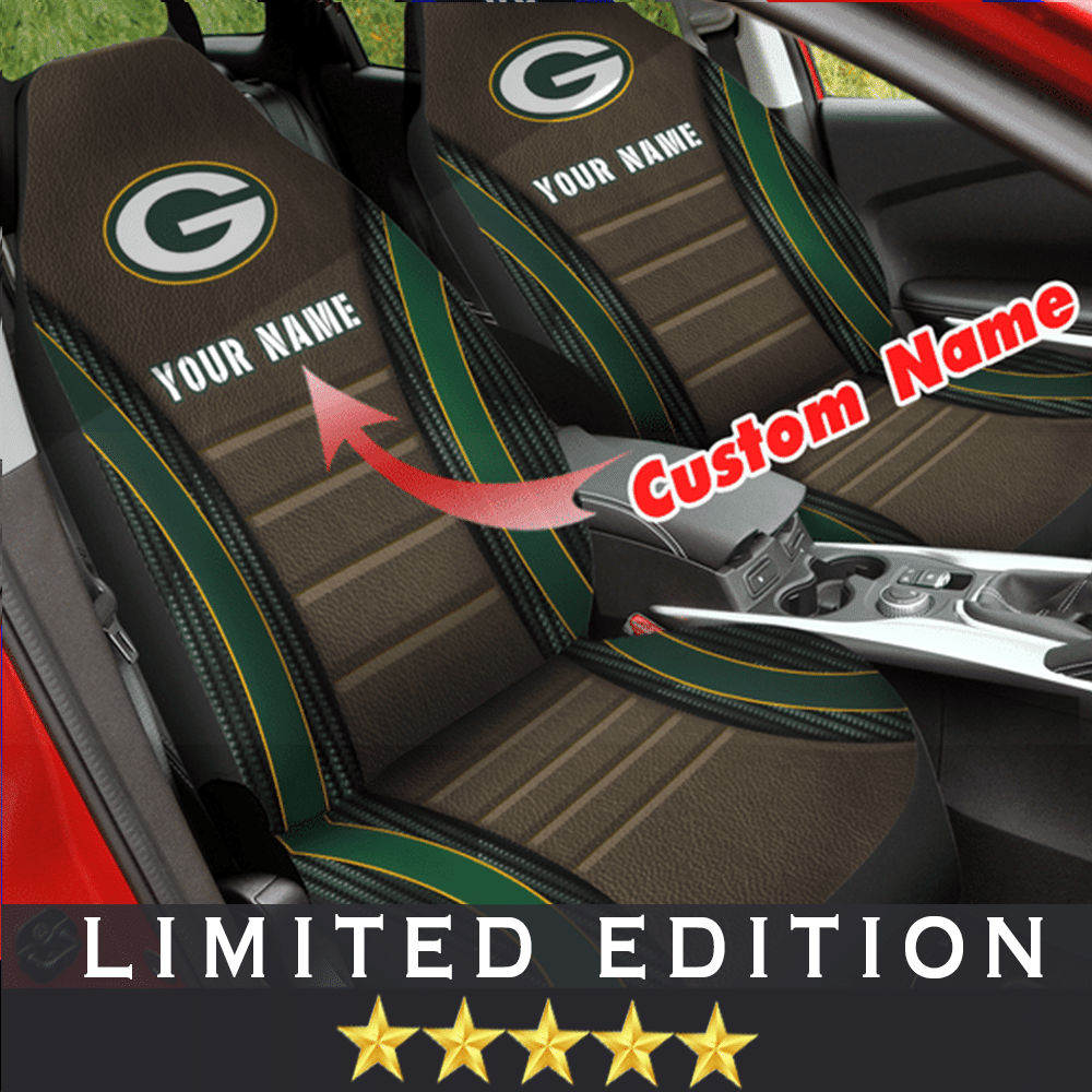 HOT NFL Team Green Bay Packers Custom Name 3D Seat Car Cover1