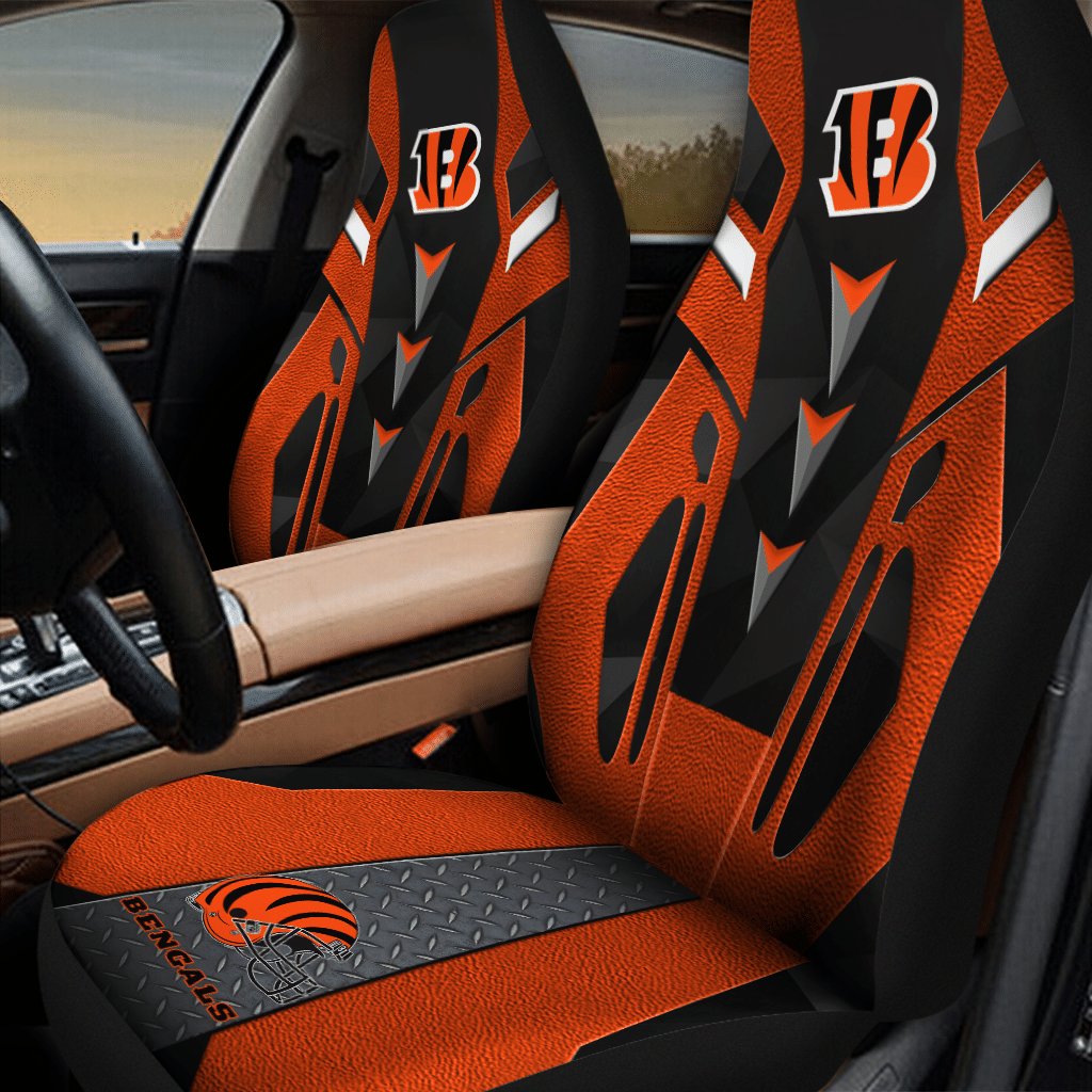 HOT NFL Team Cincinnati Bengals Oranges 3D Seat Car Cover1