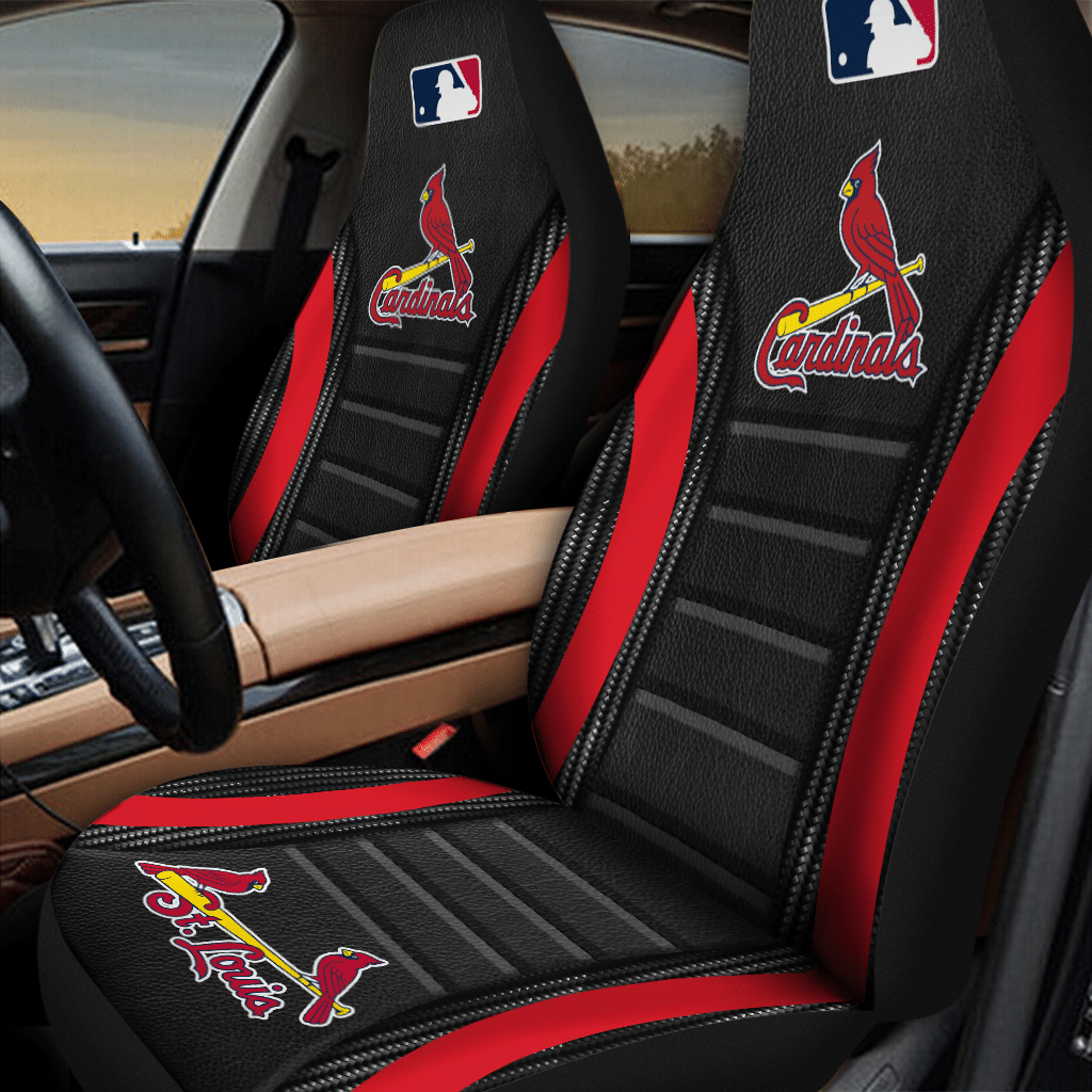 HOT MLB Team St. Louis Cardinals Black 3D Seat Car Cover1