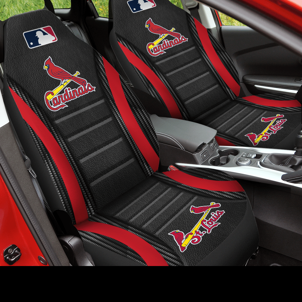 HOT MLB Team St. Louis Cardinals Black 3D Seat Car Cover2