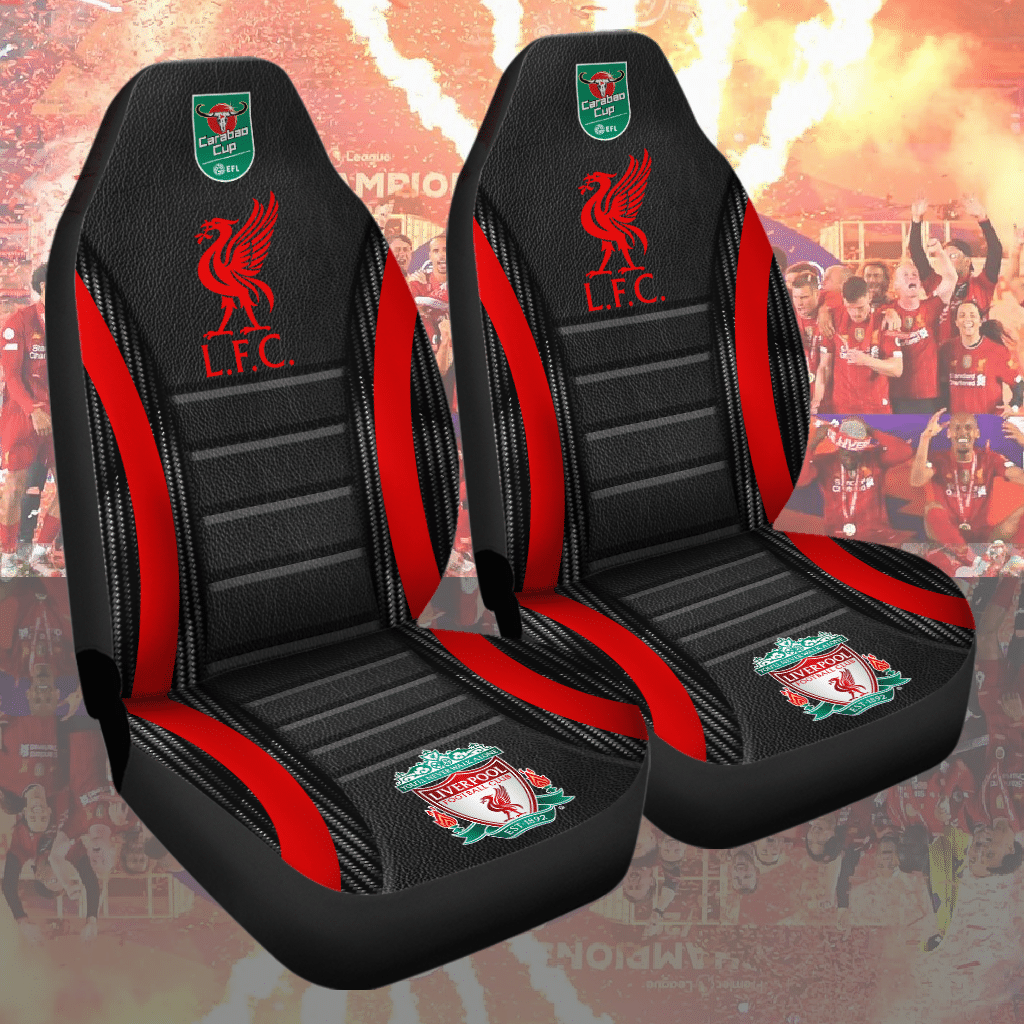 HOT Liverpool Carabao cup Black-Red 3D Seat Car Cover1