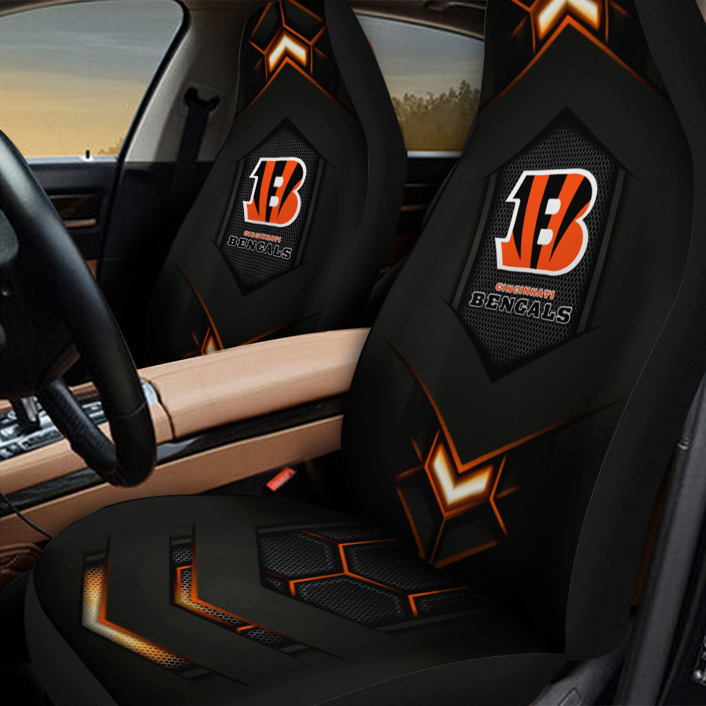 HOT NFL Team Cincinnati Bengals Black 3D Seat Car Cover1
