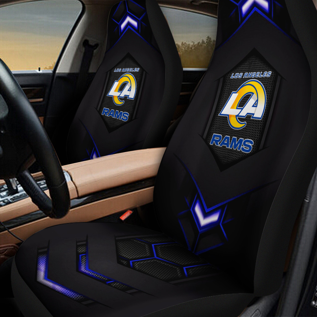 HOT NFL Team Los Angeles Rams Black-Blue 3D Seat Car Cover1