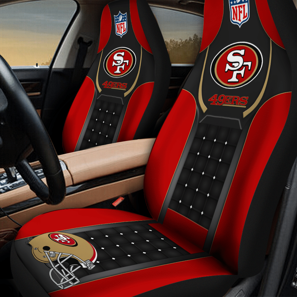 HOT NFL Team San Francisco 49ers Red-Black 3D Seat Car Cover1