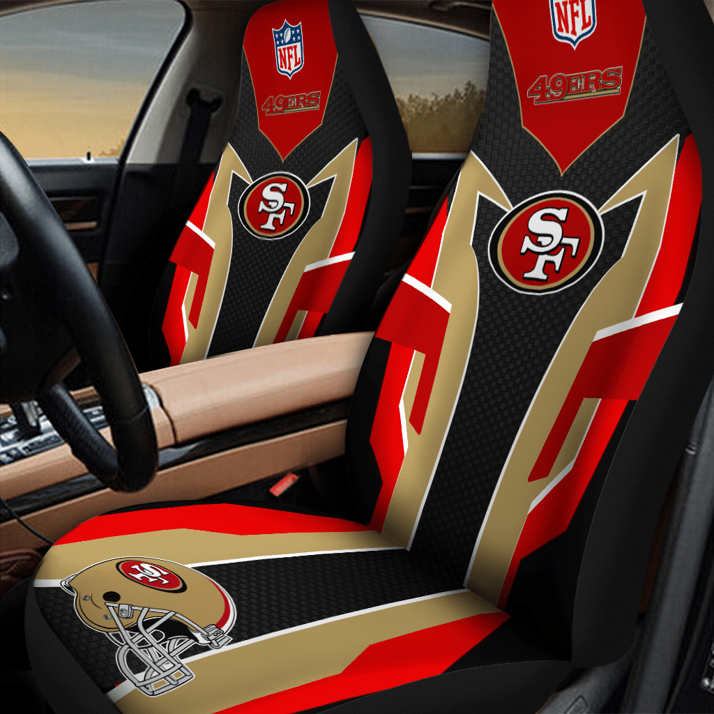 HOT NFL Team San Francisco 49ers Red-Cream 3D Seat Car Cover1