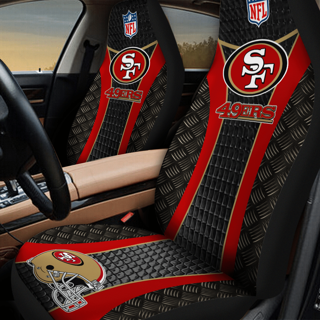 HOT NFL Team San Francisco 49ers Red-Grey 3D Seat Car Cover1