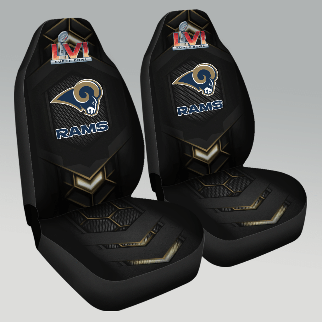 HOT NFL Team Los Angeles Rams Black 3D Seat Car Cover1