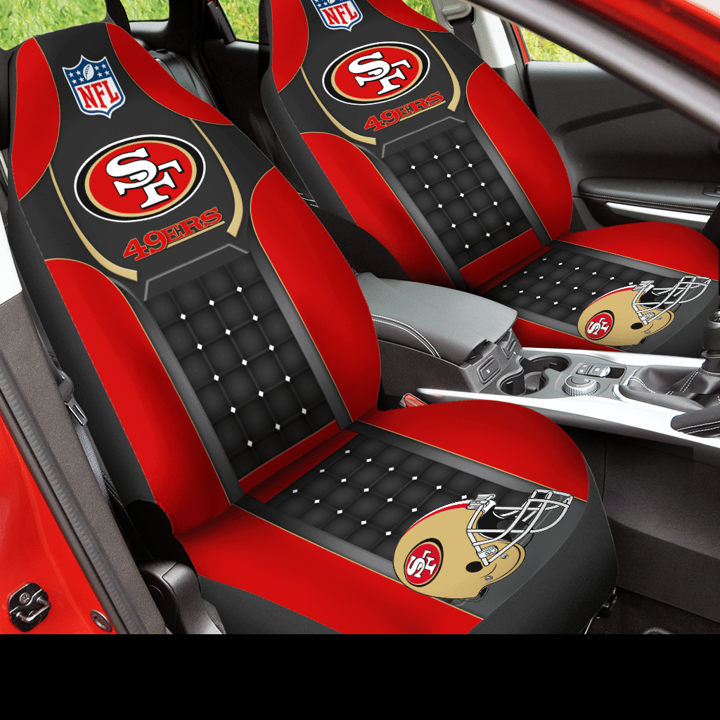 HOT NFL Team San Francisco 49ers Red-Black 3D Seat Car Cover2