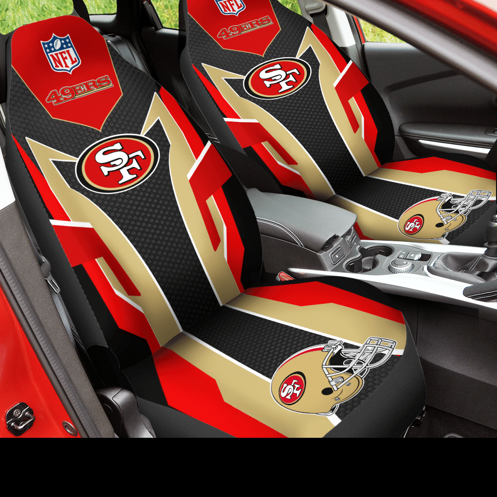 HOT NFL Team San Francisco 49ers Red-Cream 3D Seat Car Cover2