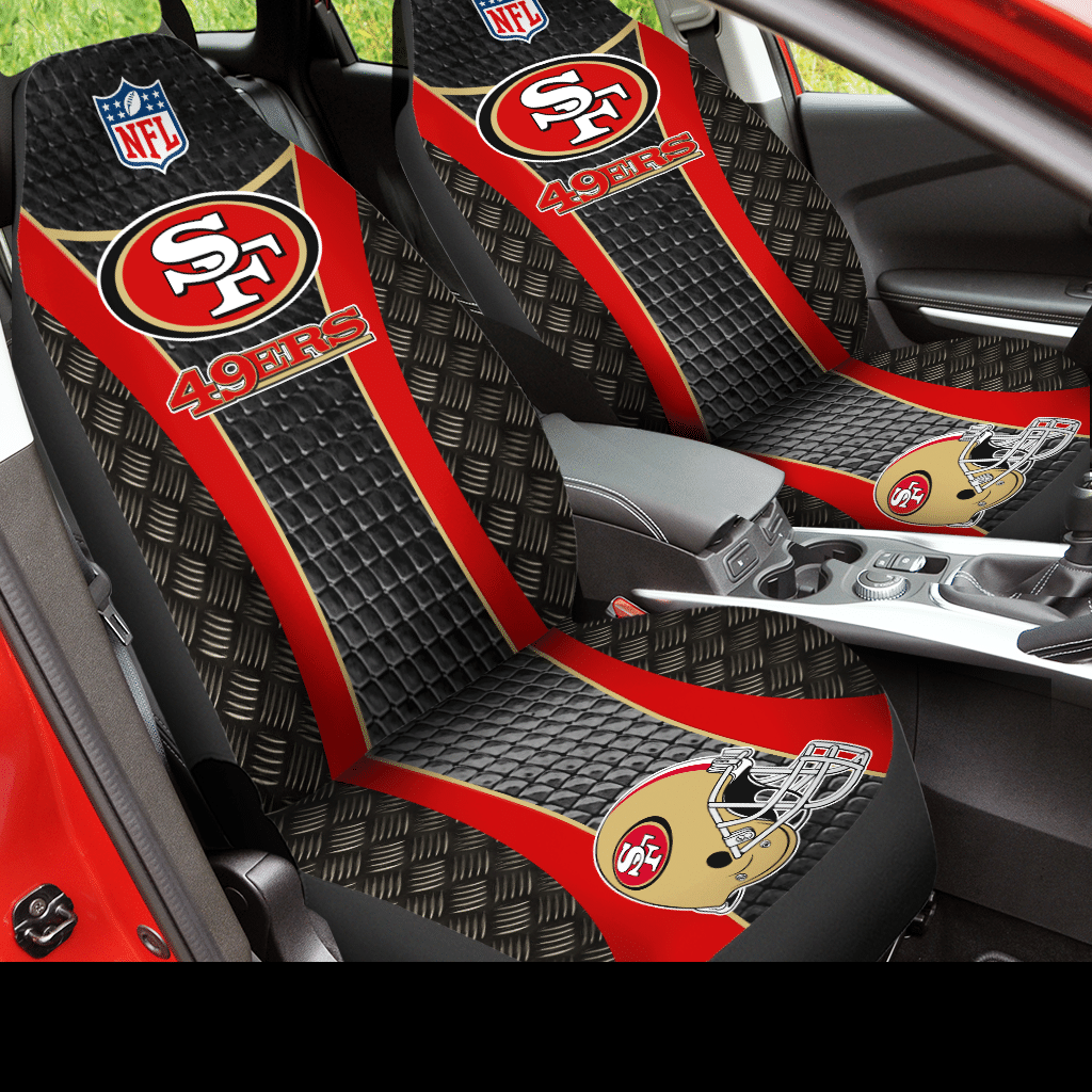 HOT NFL Team San Francisco 49ers Red-Grey 3D Seat Car Cover2