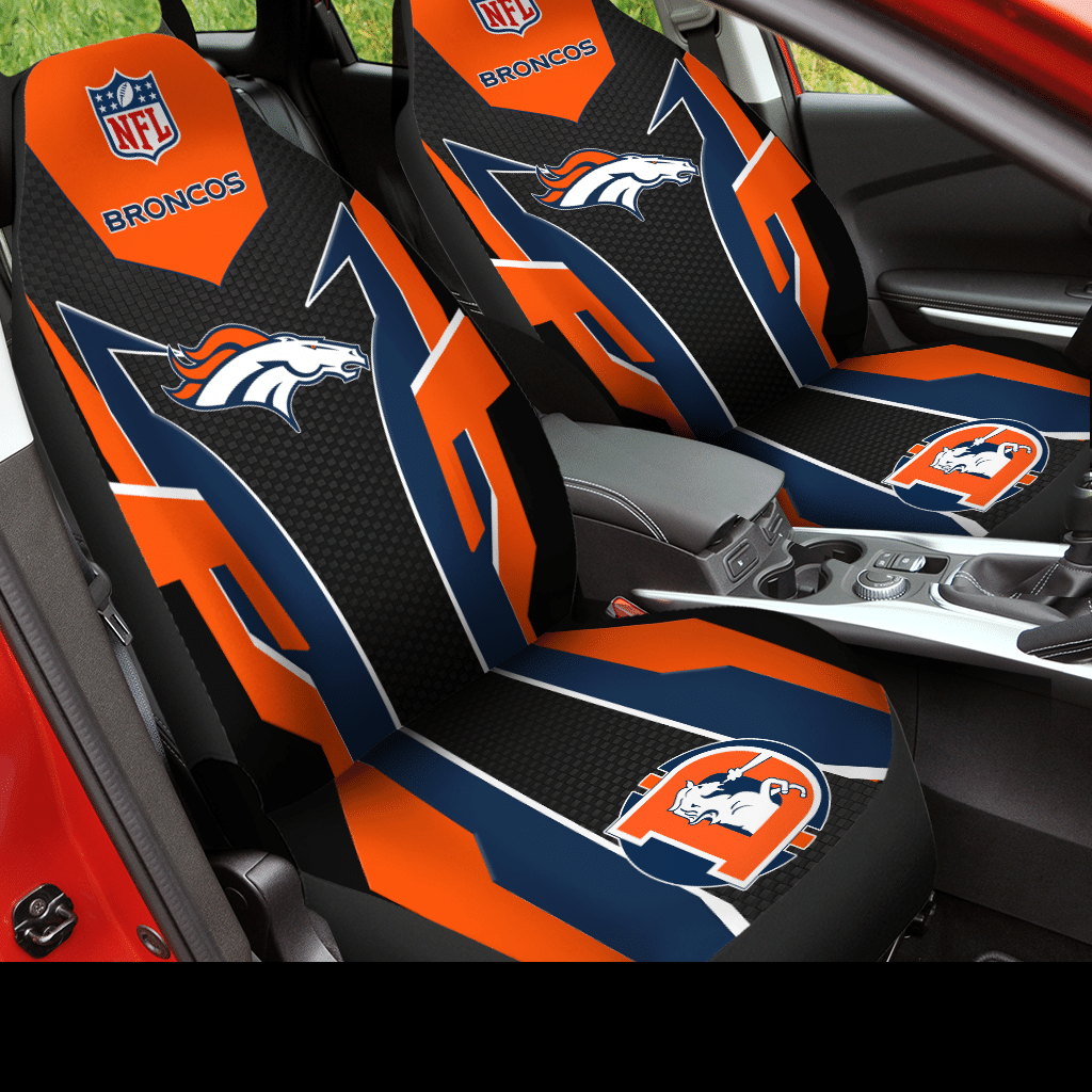 HOT NFL Team Denver Broncos Orange-Black 3D Seat Car Cover2