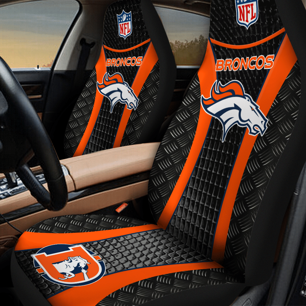 HOT NFL Team Denver Broncos Black 3D Seat Car Cover1