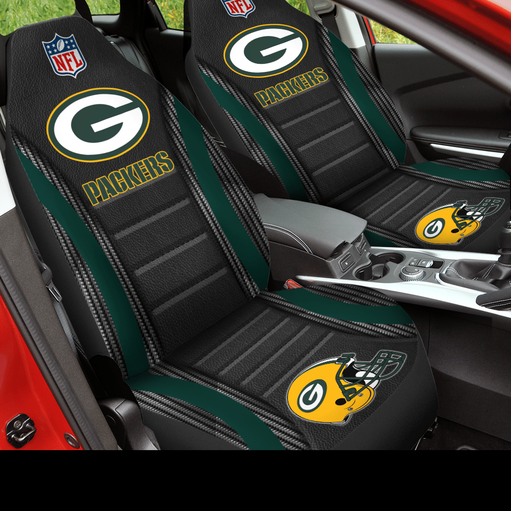 HOT NFL Team Green Bay Packers Blacks 3D Seat Car Cover2