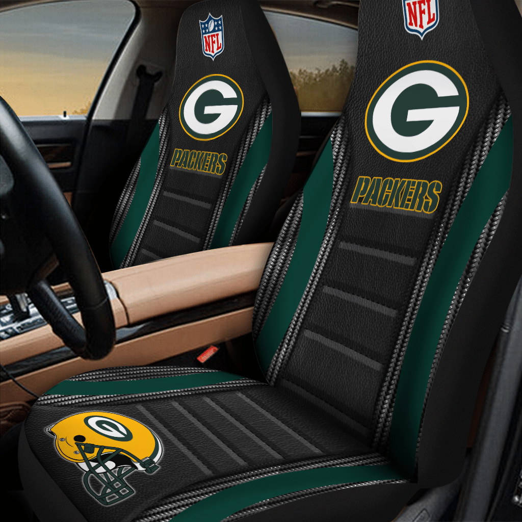 HOT NFL Team Green Bay Packers Blacks 3D Seat Car Cover1