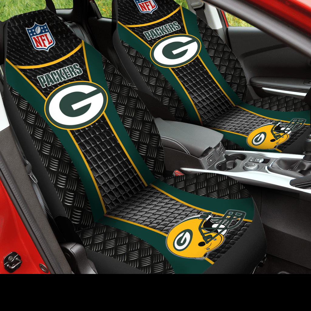 HOT NFL Team Green Bay Packers Green-Black 3D Seat Car Cover2