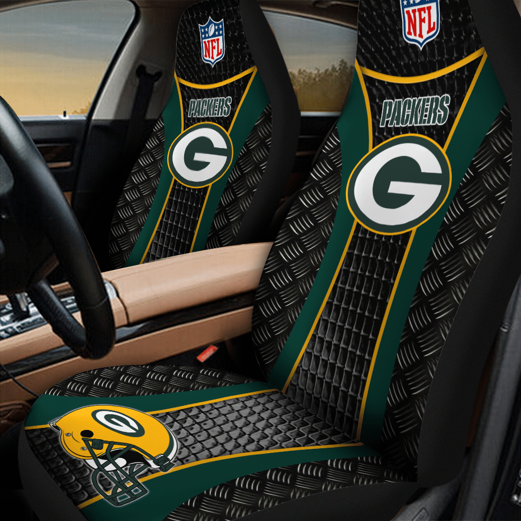 HOT NFL Team Green Bay Packers Green-Black 3D Seat Car Cover1