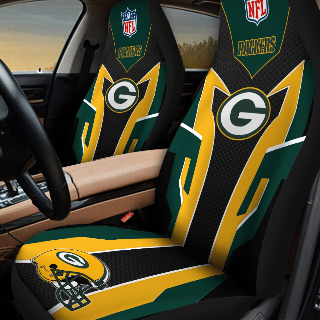HOT NFL Team Green Bay Packers Black-Green 3D Seat Car Cover1