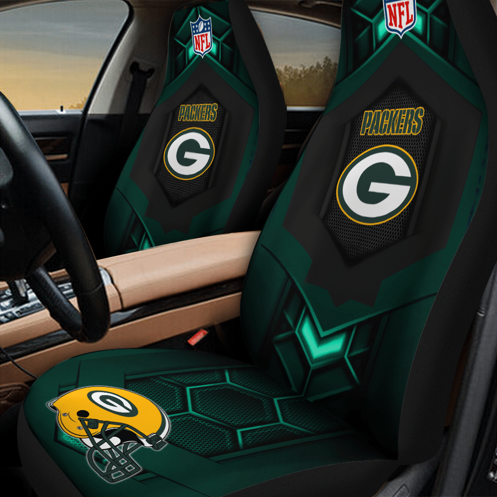 HOT NFL Team Green Bay Packers Yellow-Green 3D Seat Car Cover2
