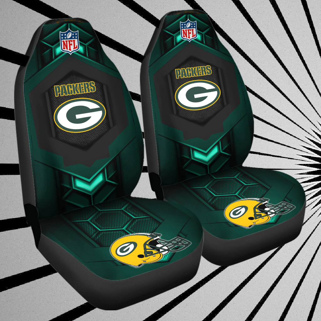 HOT NFL Team Green Bay Packers Yellow-Green 3D Seat Car Cover1