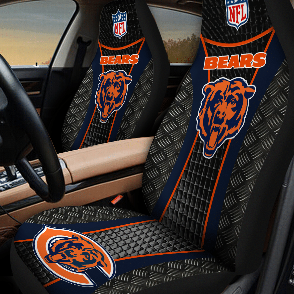 HOT NFL Team Chicago Bears Navy-Grey 3D Seat Car Cover2