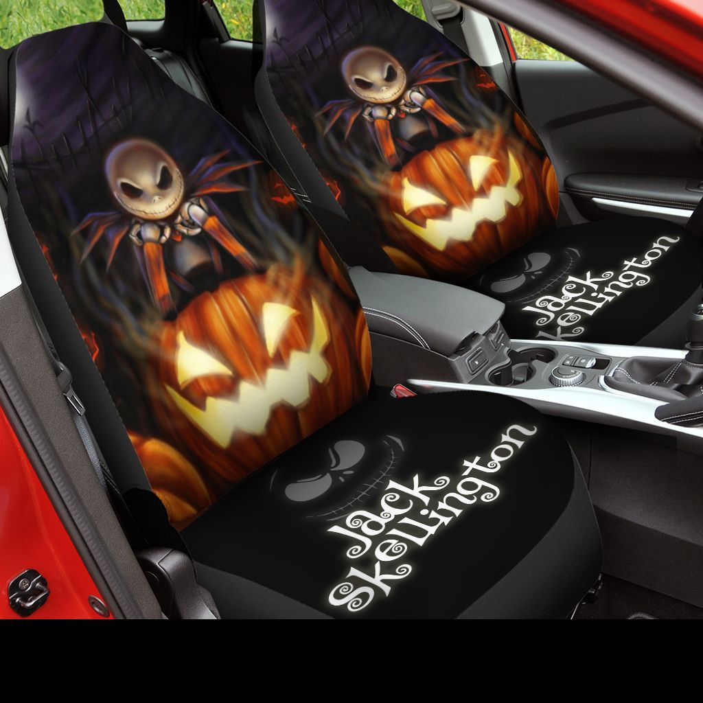 HOT Jack Skellington and Pumpkin Halloween 3D Seat Car Cover2