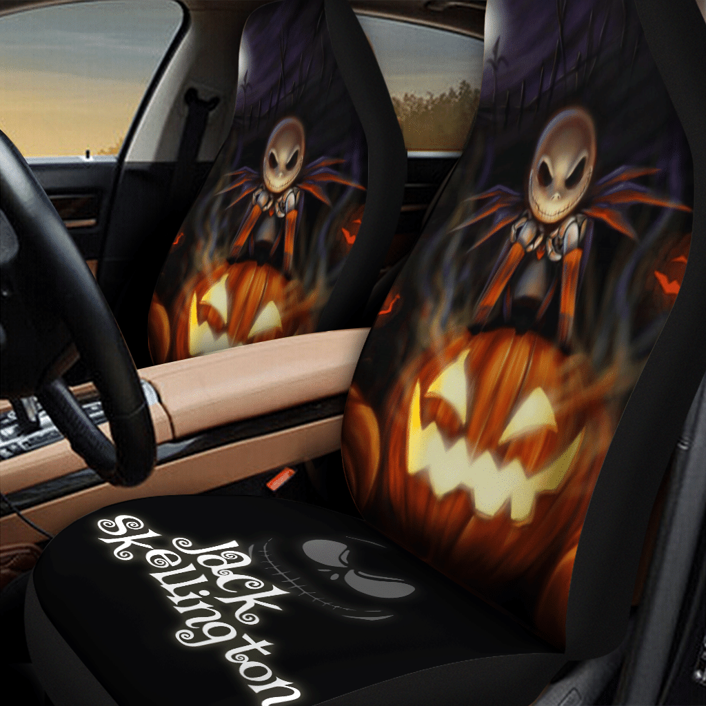 HOT Jack Skellington and Pumpkin Halloween 3D Seat Car Cover1