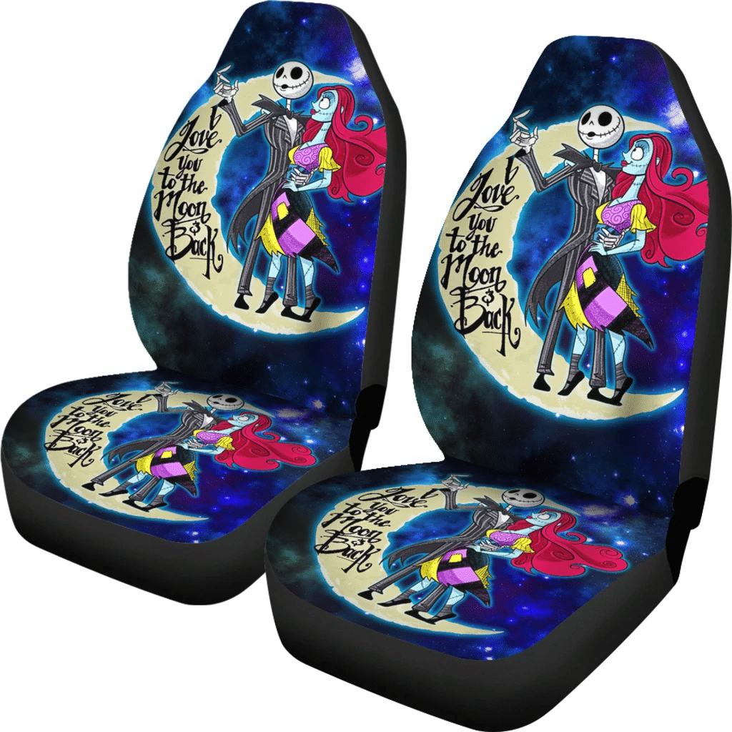 HOT Jack and Sally, I Love You To The Moon and Back 3D Seat Car Cover1