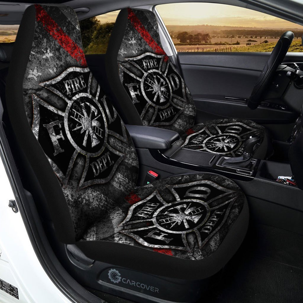 HOT Fire Dept 3D Seat Car Cover1