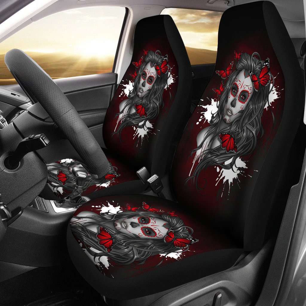 HOT Girl With Butterfly Pattern 3D Seat Car Cover2
