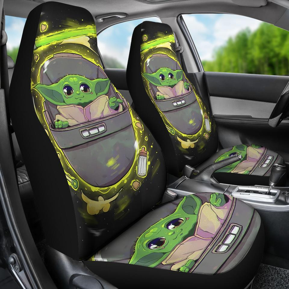 HOT Baby Yoda Star Wars Green 3D Seat Car Cover1